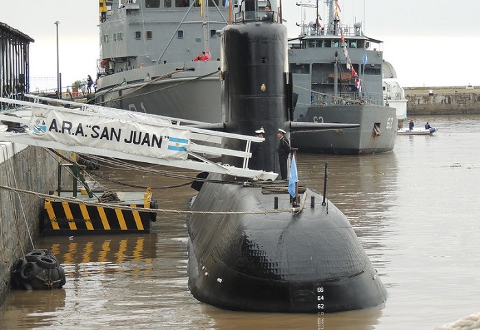 Kapal selam ARA San Juan yang membawah 44 kru dilaporkan hilang pada 16 November 2017 dan ditemukan setahun setelahnya.