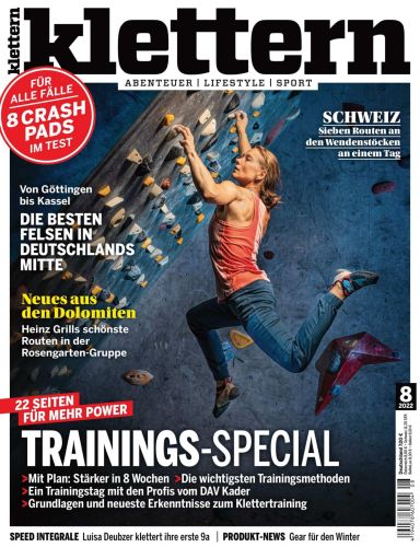 Cover: Klettern und Bouldern Magazin No 08 2022