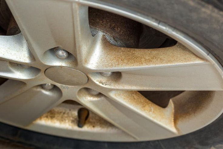 Car alloy wheel close up