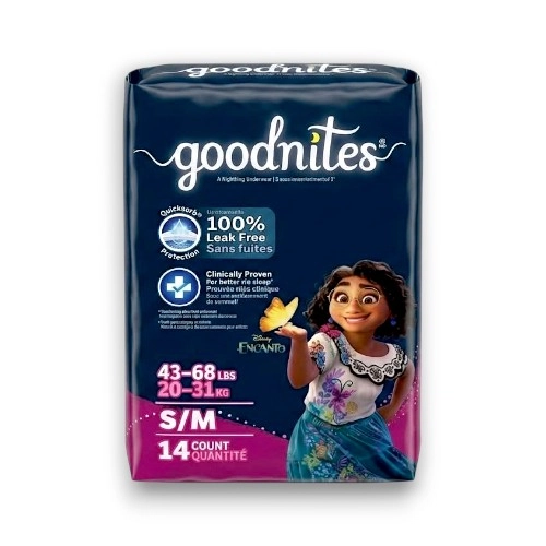 Goodnites Girls S/M 14 UN