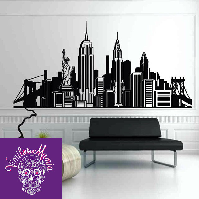 New York Rond Drapeau Autocollant / Vinyle Étanche Autocollants