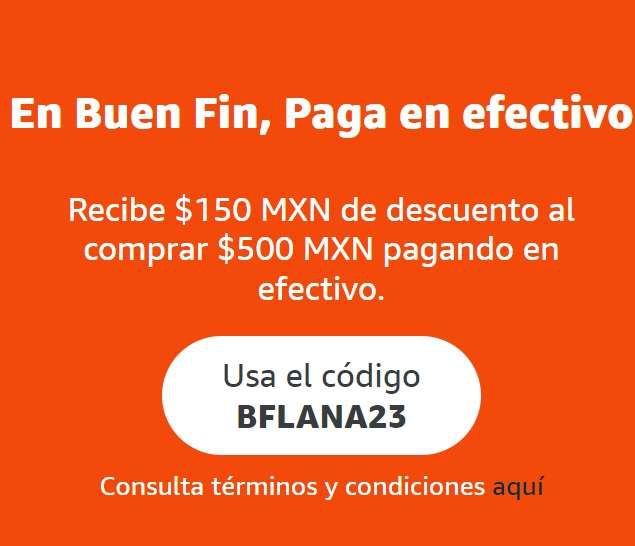 Amazon: Al Pagar en efectivo recibe $150 de descuento