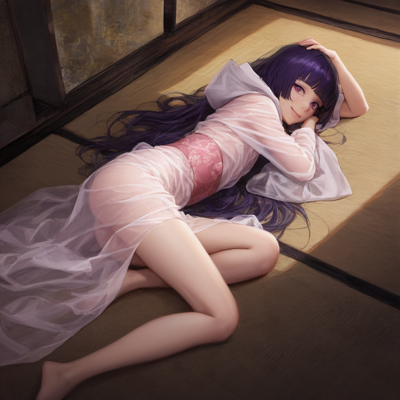 1girl, younger, healthyman, looking at viewer, from above, flat chest, purple ha s-752206459