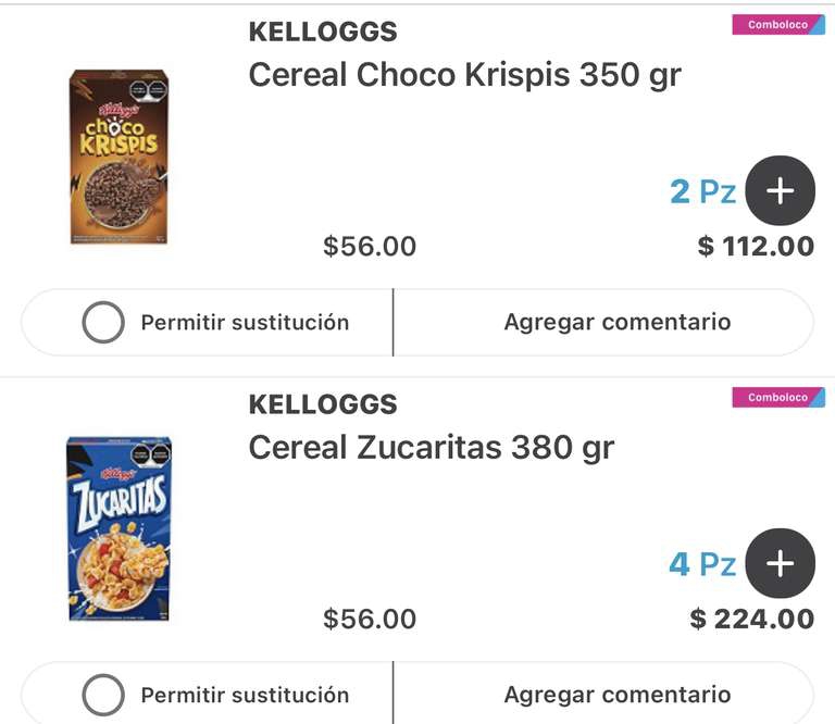 H-E-Bug: Zucaritas 380gr y Choco Krispis 350gr 6 cajas 
