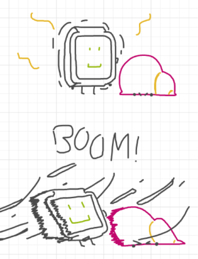 A panel from Chilly, episode two of the Board Boards object show by Furretwalk/WalkingFurret.