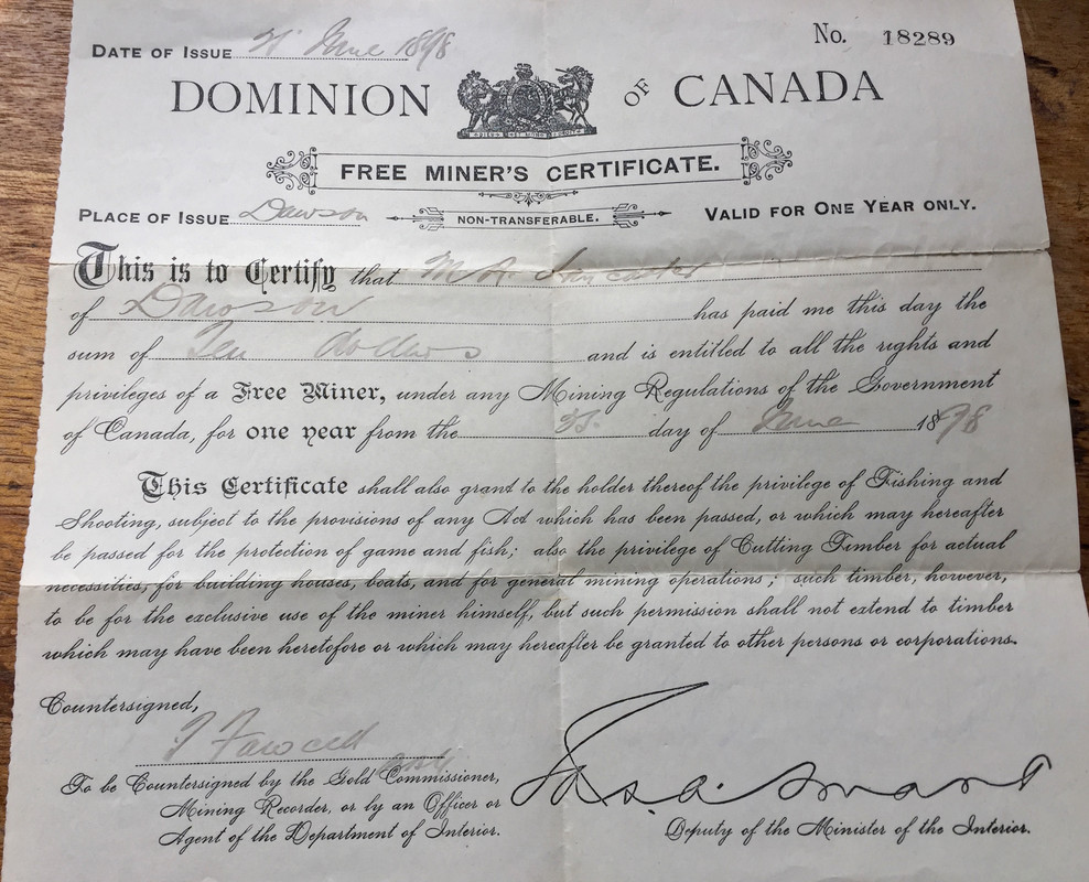 Miner's Certificate - 1