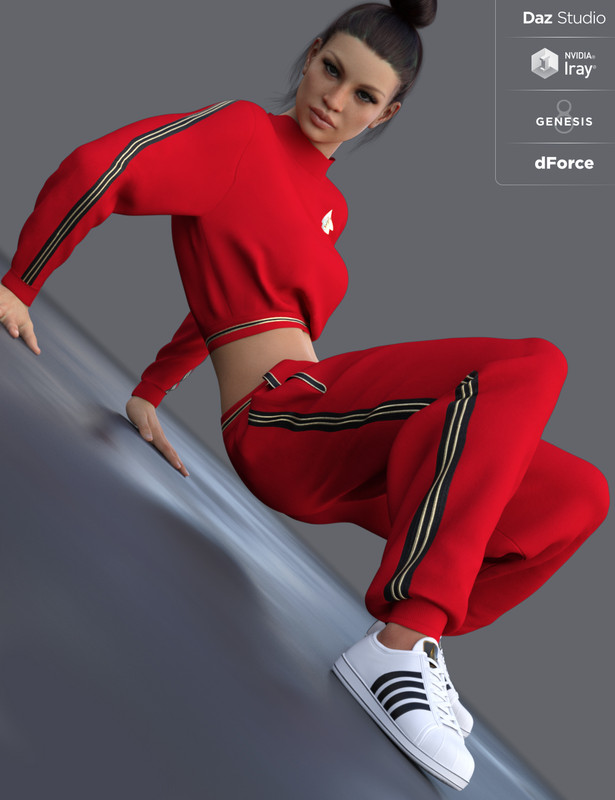 dForce Sporty Babe Outfit for Genesis 8 Female(s)