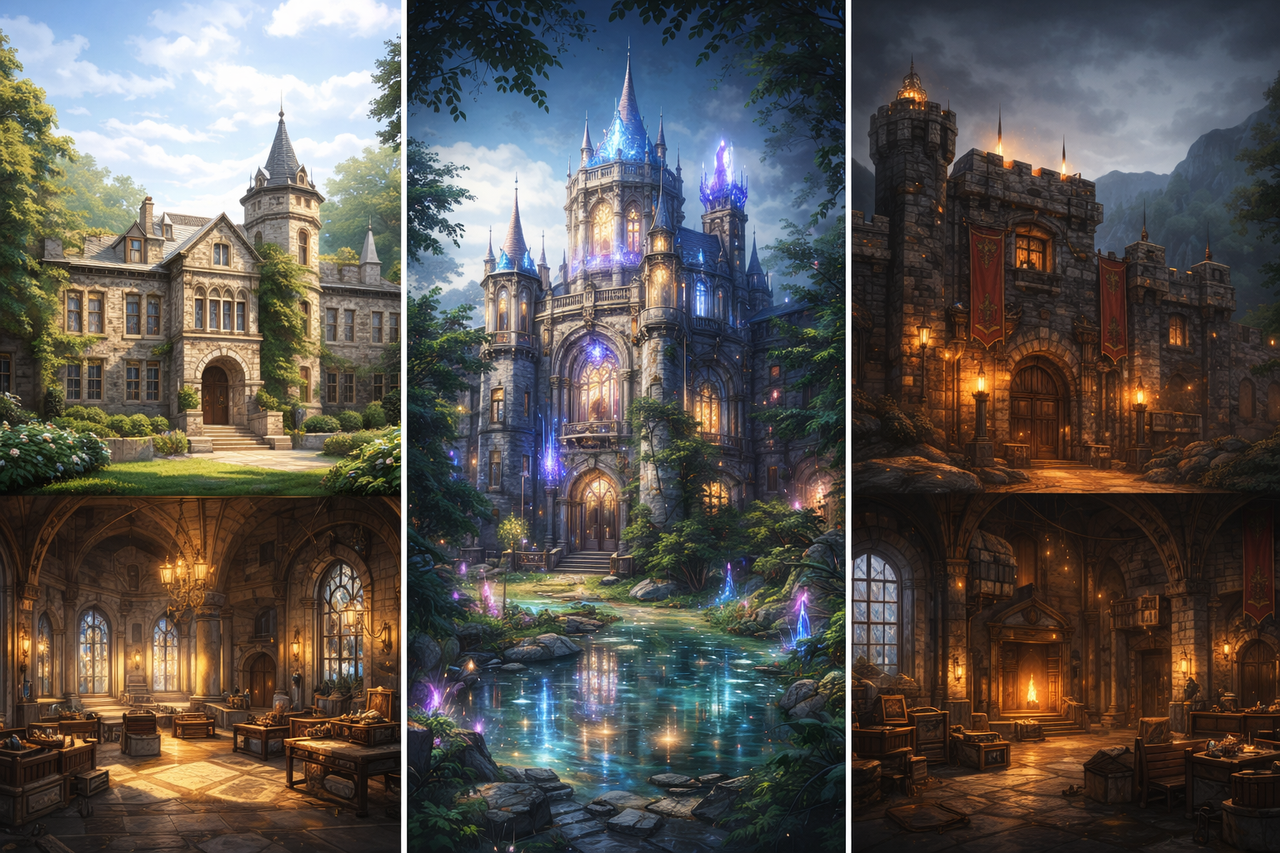 The three dormitories of the academy