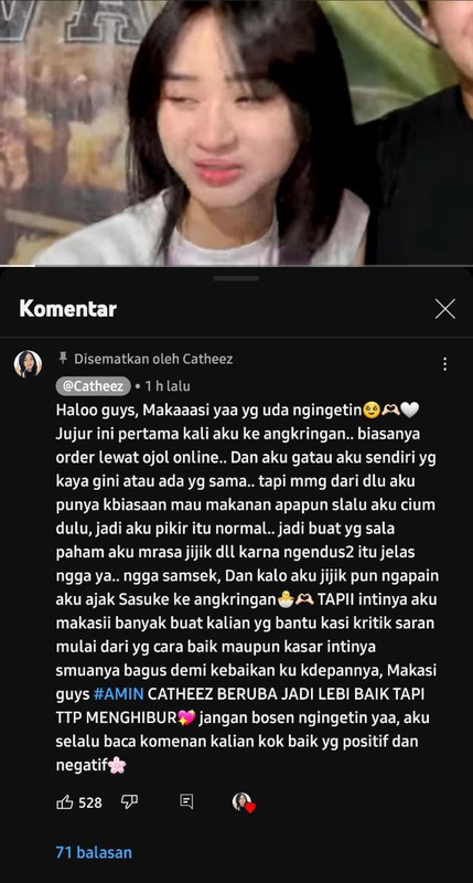 Catheez jadi bulan-bulanan warganet setelah videonya makan di warung angkringan viral.