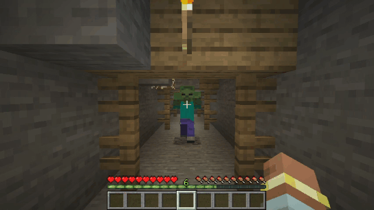 The player clicks on the zombie and quickly kills it soon after