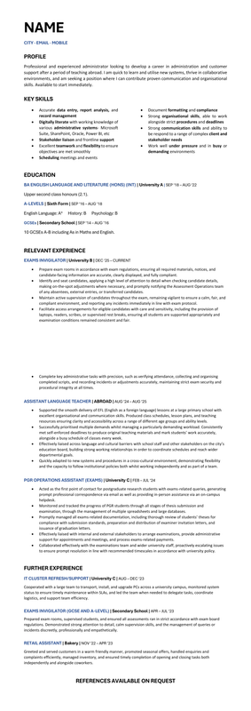 CV Anonymous version 2026