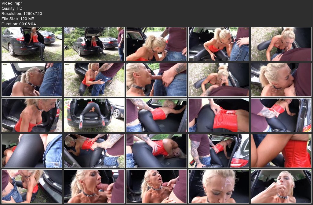 Daynia in Car Fucked in Boots and Leather Leggings