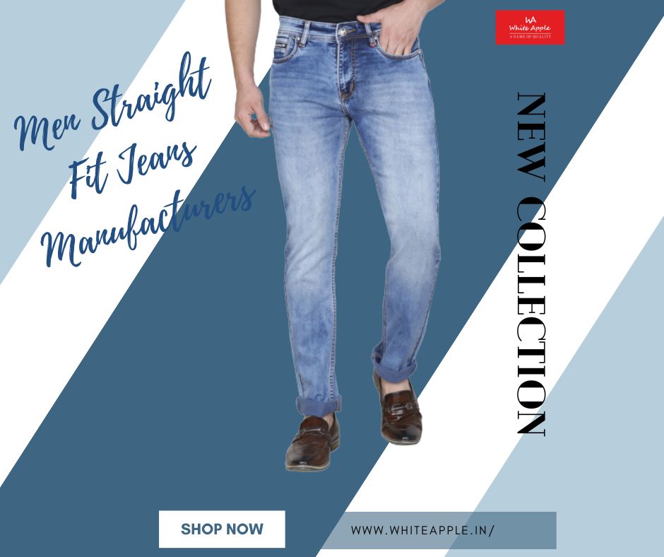 Men Straight Fit Jeans Manufacturers in Delhi - White Apple
