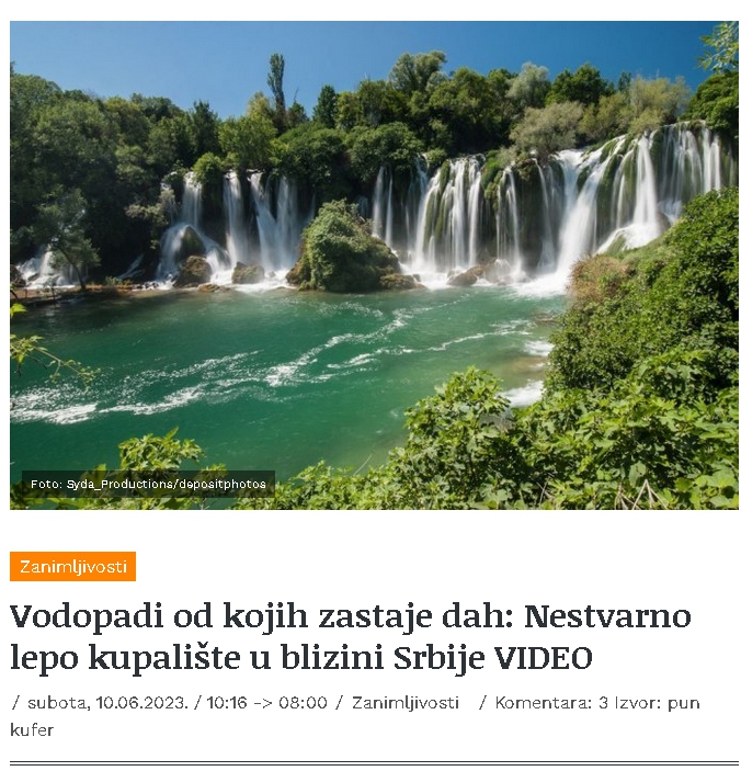 Vodopadi od kojih zastaje dah: Nestvarno lepo kupalište u blizini Srbije VIDEO A110