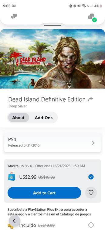 PlayStation Store: Dead island definitive edition 
