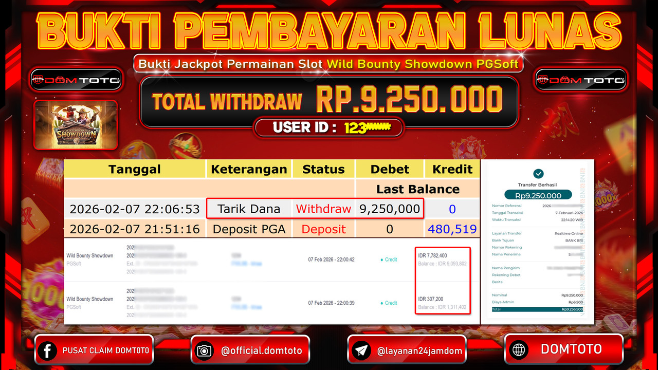JACKPOT SLOT Wild Bounty Showdown PGSoft 07 FEBRUARI 2026