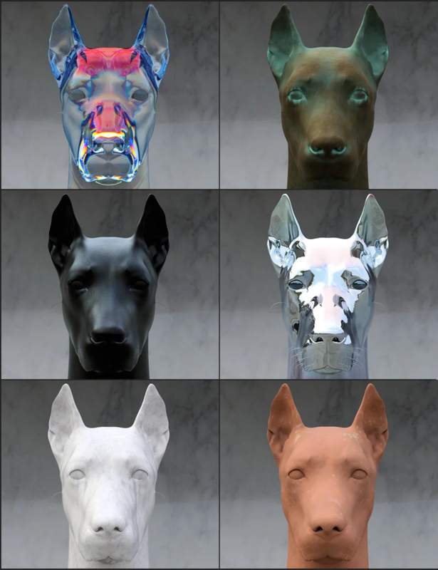 Statuary Materials for Daz Dog 8 Front