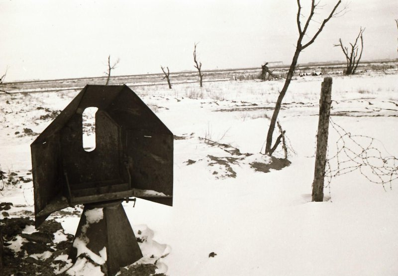 Линия обороны под Ленинградом. Высота у развилки шоссе возле Лигова. Наша передовая позиция. ЦМВОВ О