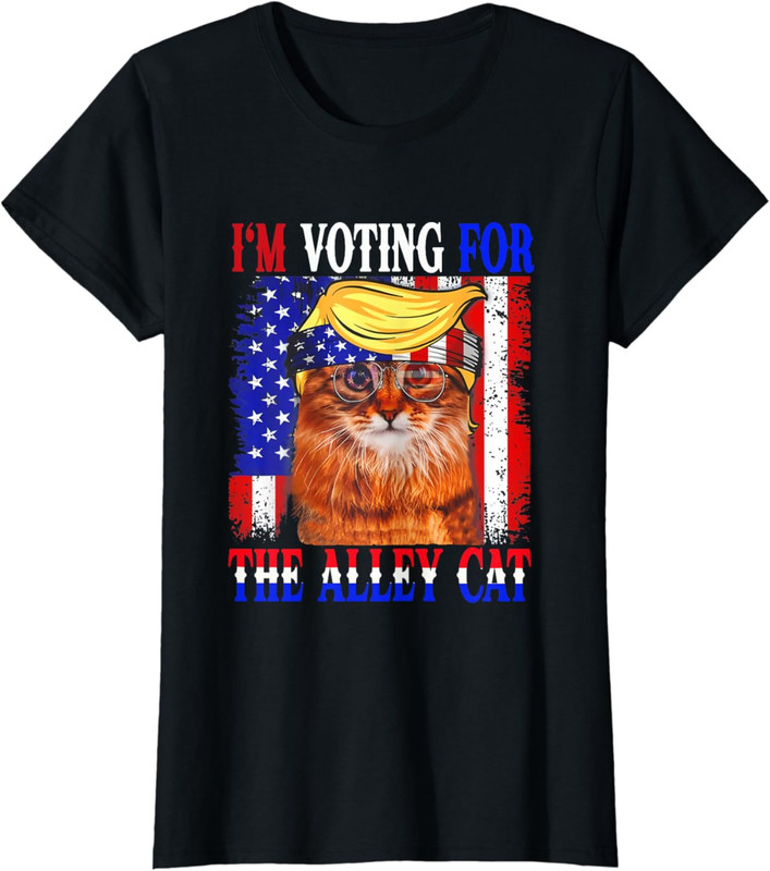 Funny Trump I'm Voting For The Alley Cat Republican Ladies' Crewneck T-Shirt