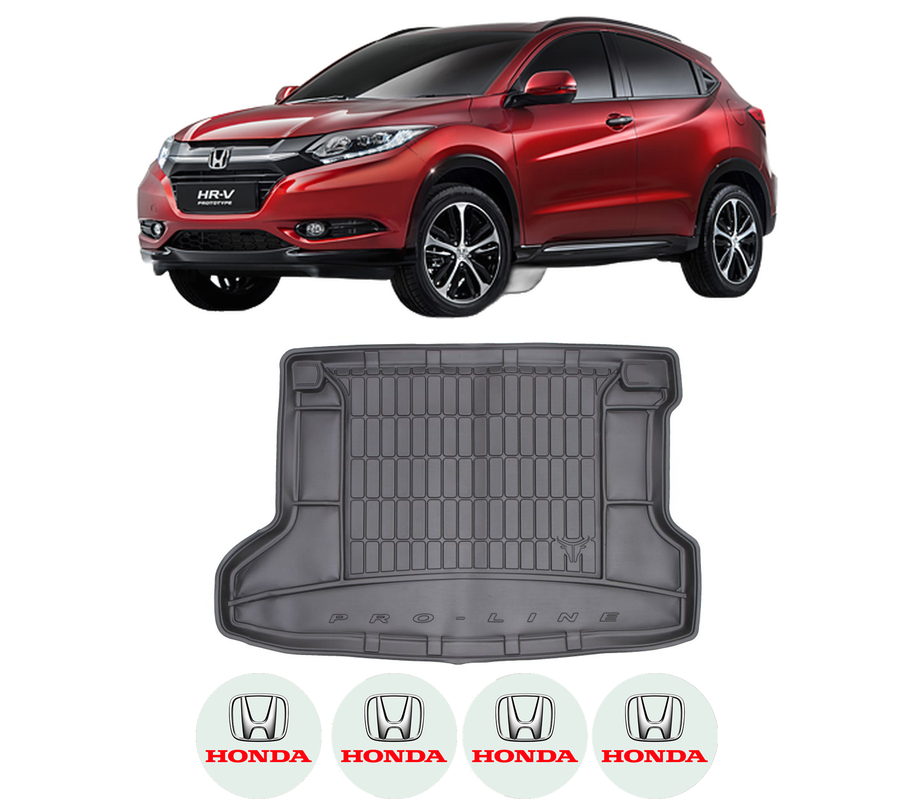 Tavita Portbagaj HONDA HR-V (RU) din 2014-2019, Protectie Portbagaj Auto, 4x Stickere auto cu HONDA