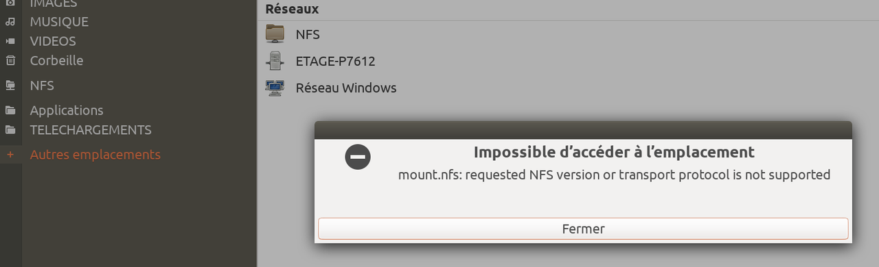 NFS inacessible