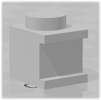 Bloque 1x1 con reborde alto y bajo