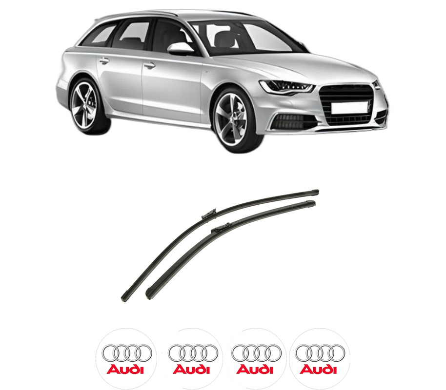 Set stergatoare auto AUDI A6 C7 Avant (4G5, 4GD) din 2011-2018, pentru parbriz auto, 2 bucati, Bosch Aerotwin, din cauciuc siliconat rezistent, 4 Stickere Auto AUDI