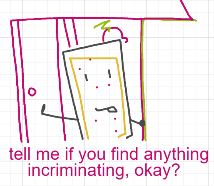 A panel from A Murder On The, episode six of the Board Boards object show by Furretwalk/WalkingFurret.