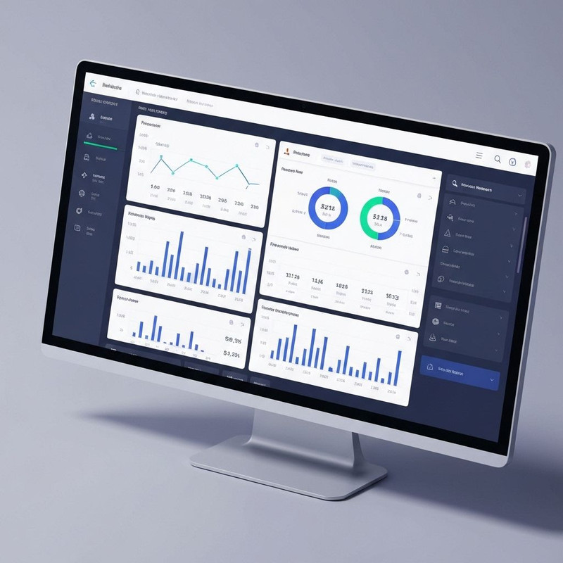 Dashboard de sistema de gestión empresarial con gráficos y métricas