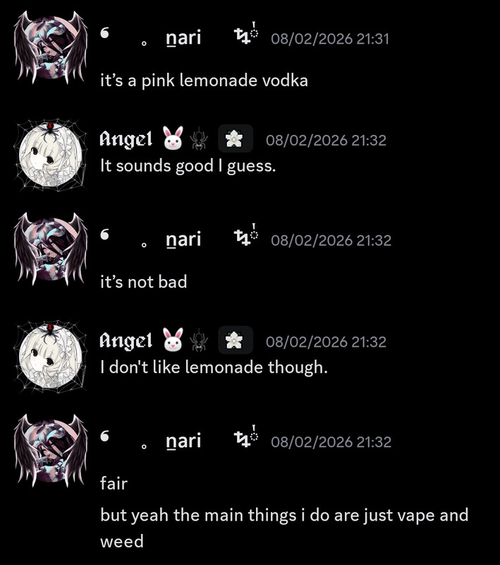 Nari explaining an alcoholic drink.