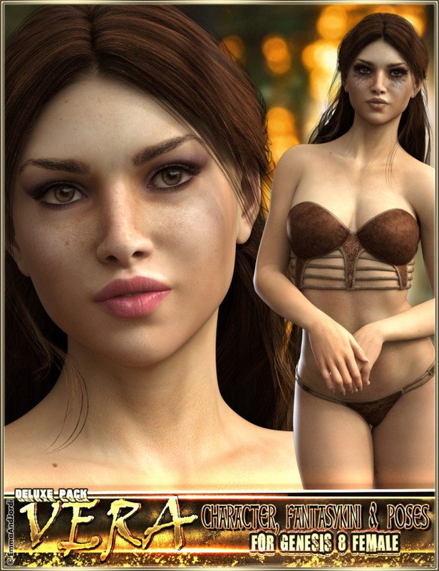 EJ Vera Deluxe Pack for Genesis 8 Female: Character, Fantasykini and Poses