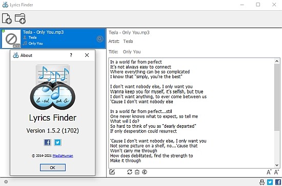 MediaHuman Lyrics Finder 1.5.2.1702 Portable