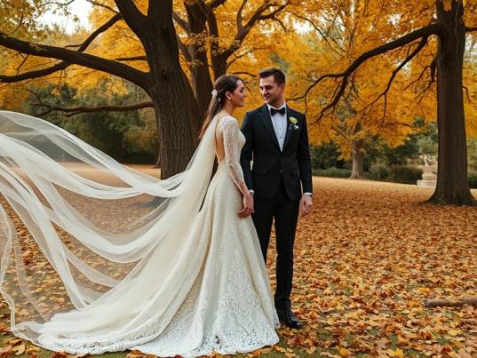 High contrast Wedding Dresses in Fall