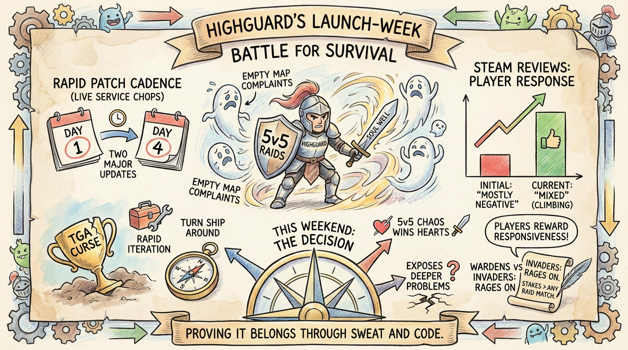 Highguard Drops 5v5 Mode Just 4 Days After Rocky Launch - Devs Race to Save F2P Shooter 1 Intense multiplayer shooter match with multiple players in combat