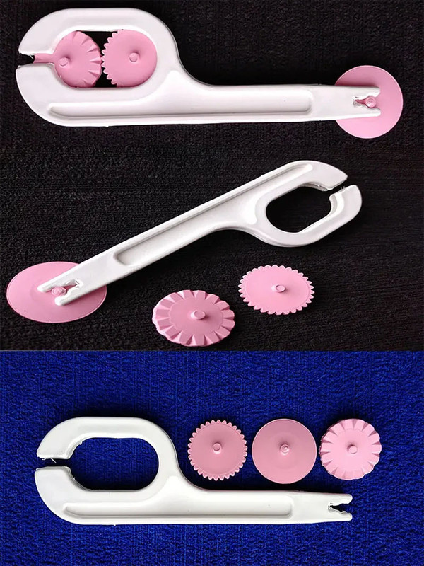 Molde plastico Rodaja x3 costurero ruletero texturizador o marcador