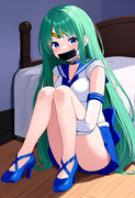 1girl_ sailor neptune, {sailor neptune_ official costume, high heel shoes, white s-153980352