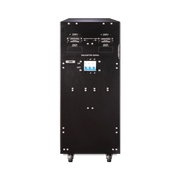 Painel traseiro com bornes de conexão