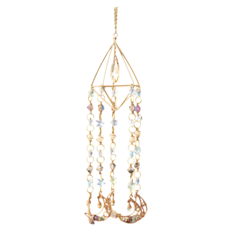 Mayday Handmade Agate Slice Prism - Multi-Faceted Crystal for Decorative Light Reflection