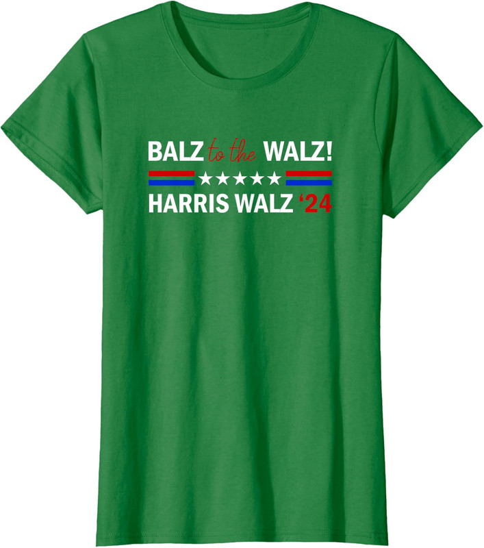 Balz To The Walz Presidential Election Politic Ladies' Crewneck T-Shirt - Picture 3 of 5