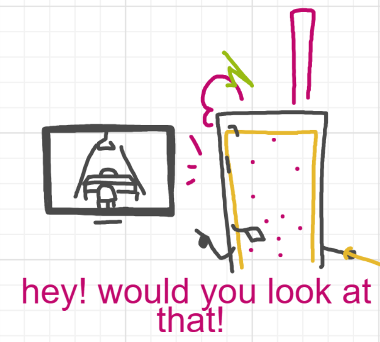 A panel from A Murder On The, episode six of the Board Boards object show by Furretwalk/WalkingFurret.