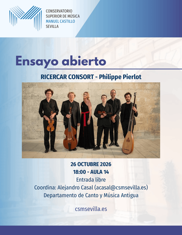 Ensayo abierto - RICERCARE CONSORT, con Phlippe Pierlot
