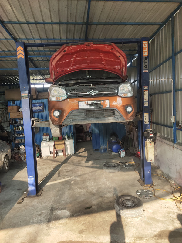 Oil change ,oil filter ,air filter,a/c filter
Four wheel suspension and lower arm change ,water wash