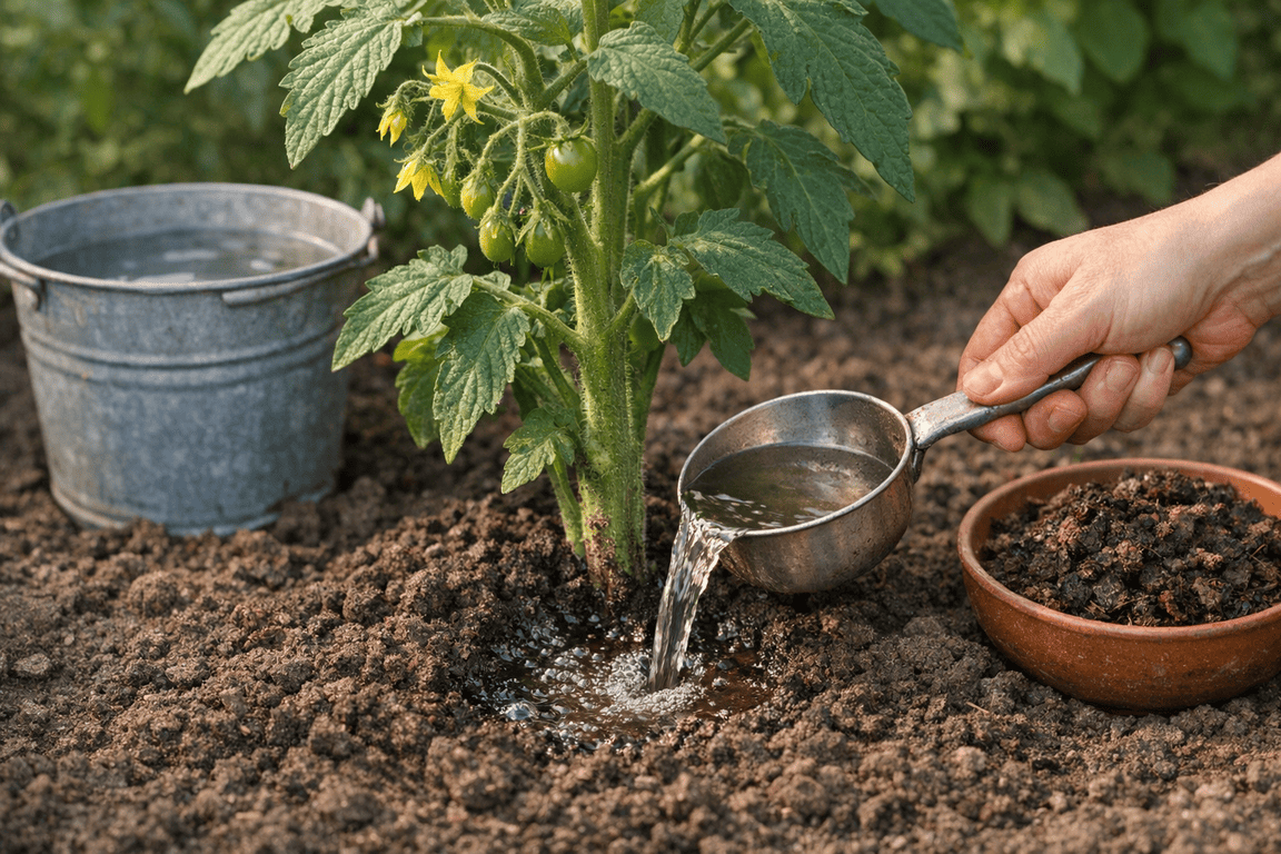 Подкормка томатов под корень после полива на стадии завязей