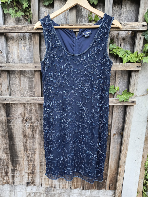 Blue Beaded Tunic Dress - Adult 12