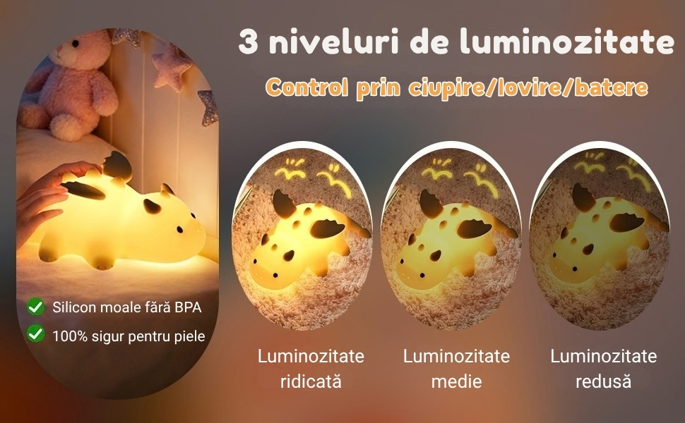 3 niveluri de luminozitate si control tactil MOWO 015M