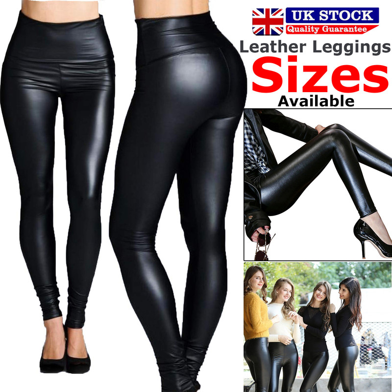 Womens Las High Waist Black Faux Leather Leggings Wet Look Stretch Tight Pant - Black Leather Look Leggings Nz Womens Las High Waist Black Faux Leather Leggings Wet Look Stretch Tight Pant - Black Leather Look Leggings Nz
