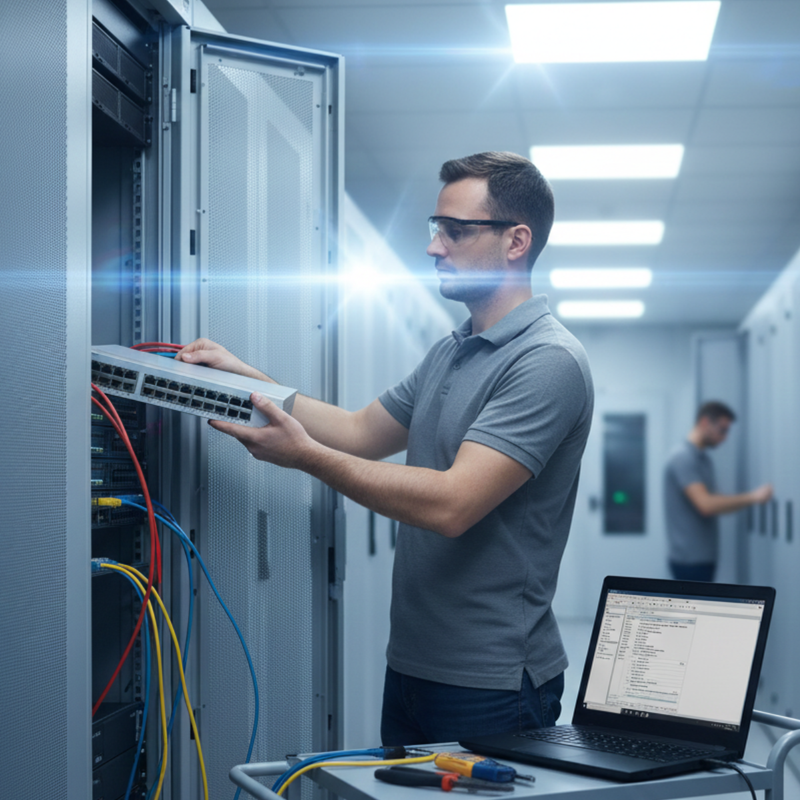 Detalhe dos 4 Uplinks 10GE SFP+