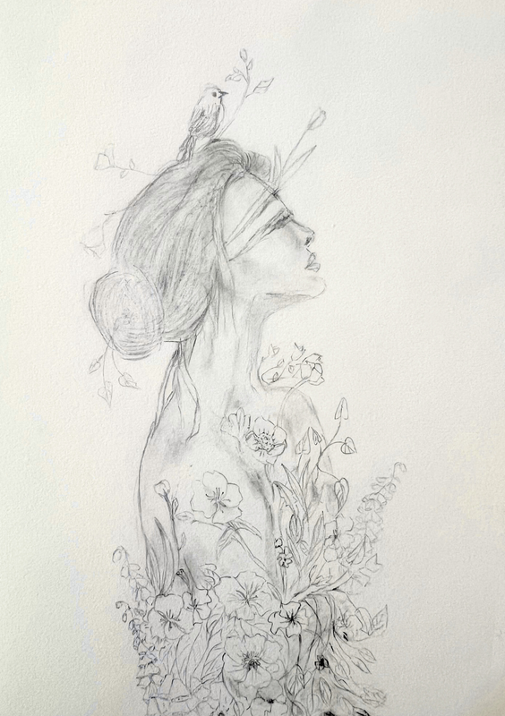 Graphite botanical portrait