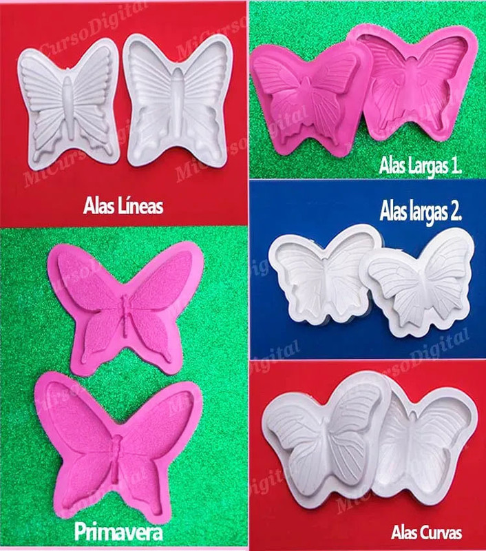 Set Molde para foamy mariposas alas grandes curvas e inyector de pasta