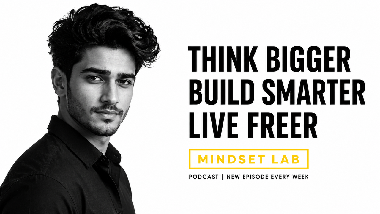 Result of: Mindset Lab Podcast YouTube Thumbnail AI Prompt (Minimalist Branding)